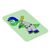 Magnet Flexible Illustration D'Un Joueur De Baseball Brontosaurus. (Côté Droit)