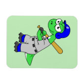 Magnet Flexible Illustration D'Un Joueur De Baseball Brontosaurus. (Horizontal)