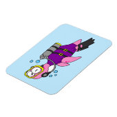 Magnet Flexible Illustration D'Un Loch Ness Monster Scuba Diver. (Côté Gauche)