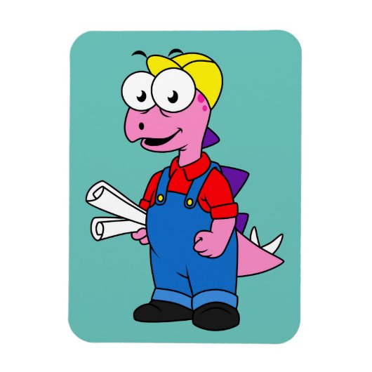 Magnet Flexible Illustration D'Un Ouvrier De Construction De Stego (Vertical)