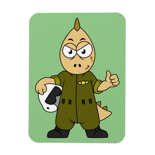 Magnet Flexible Illustration D'Un Pilote À Jet Allosaurus. (Vertical)