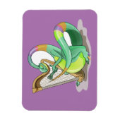 Magnet Flexible Illustration D'Un Plateosaure Jouant De La Harpe. (Vertical)