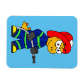 Magnet Flexible Illustration D'Un Pompier Tyrannosaurus Rex. (Horizontal)