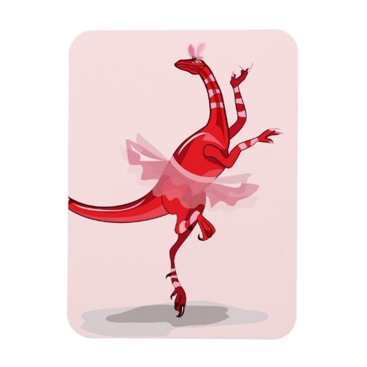 Magnet Flexible Illustration D'Un Raptor Danseur Ballerina. (Vertical)