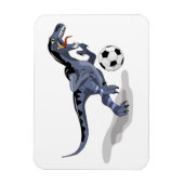 Magnet Flexible Illustration D'Un Raptor Dinosaure Jouant Au Footb (Vertical)