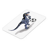 Magnet Flexible Illustration D'Un Raptor Dinosaure Jouant Au Footb (Côté Gauche)