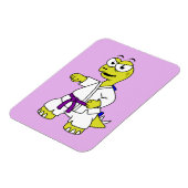 Magnet Flexible Illustration D'Un Stégosaurus Pratiquant Le Karaté (Côté Gauche)