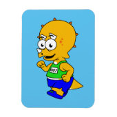 Magnet Flexible Illustration D'Un Tricératops Runner. (Vertical)