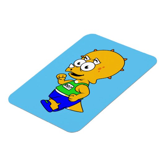 Magnet Flexible Illustration D'Un Tricératops Runner. (Côté Gauche)