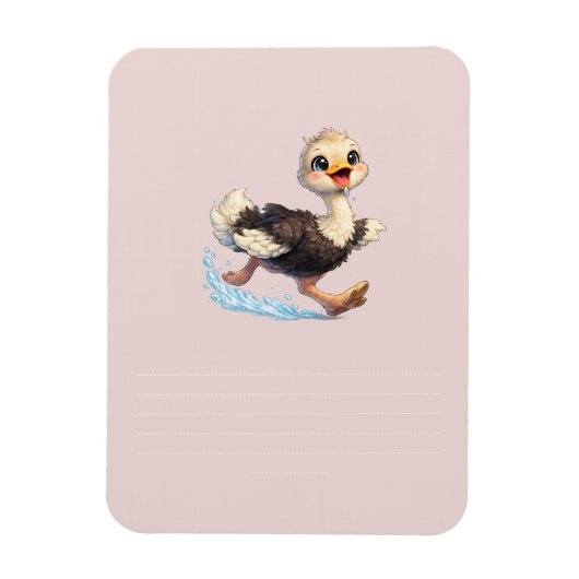 Magnet Flexible Illustration d'une aventure heureuse d'autruche mi (Vertical)