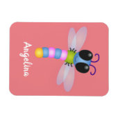 Magnet Flexible Illustration d'une libellule bleu et rose (Horizontal)