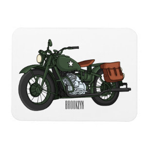 Magnet Flexible Illustration d'une moto de croiseur militaire