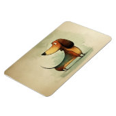 Magnet Flexible Illustration fantaisiste de teckel mignon (Côté Gauche)