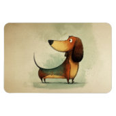 Magnet Flexible Illustration fantaisiste de teckel mignon (Horizontal)