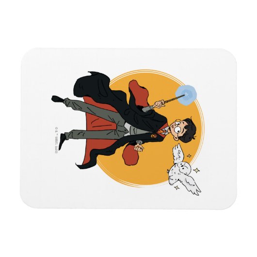 Magnet Flexible Illustration HARRY POTTER™ et Hedwig (Horizontal)