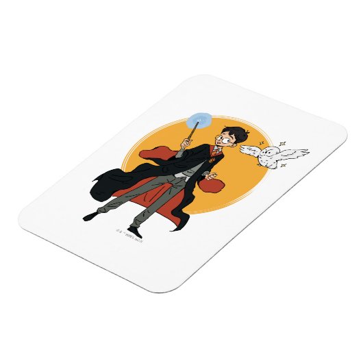 Magnet Flexible Illustration HARRY POTTER™ et Hedwig (Côté Gauche)