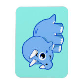 Magnet Flexible Illustration Mignonne D'Un Dinosaure Tricératops. (Vertical)