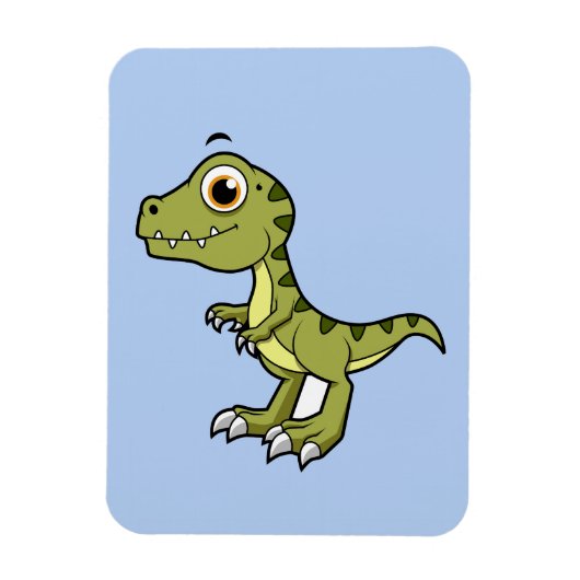 Magnet Flexible Illustration Mignonne D'Un Rex Tyrannosaurus. (Vertical)
