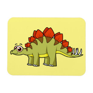 Magnet Flexible Illustration Mignonne D'Un Stegosaurus Dinosaure.