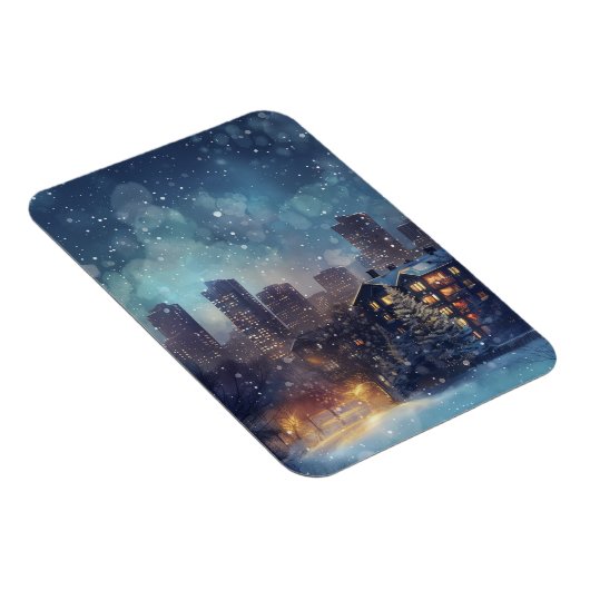 Magnet Flexible Illustration New York ville dans la neige (Côté Droit)