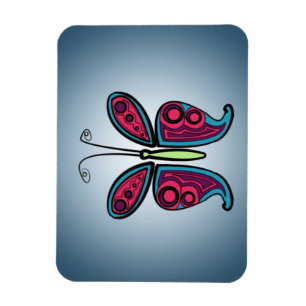 Magnet Flexible Illustration Papillon Colorée
