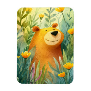 Magnet Flexible Illustration peinte adorable d'un ours mignon