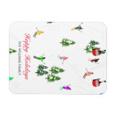 Magnet Flexible Illustration personnalisée des vacances de ski en  (Horizontal)
