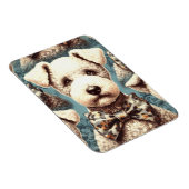 Magnet Flexible Illustration Retro Bedlington Terrier (Côté Droit)