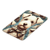 Magnet Flexible Illustration Retro Bedlington Terrier (Côté Gauche)
