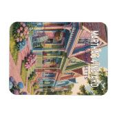 Magnet Flexible Illustration Rétro de Martha's Vineyard Massachuse (Horizontal)