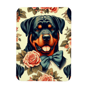 Magnet Flexible Illustration Retro Rottweiler