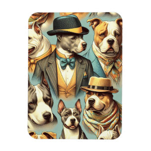 Magnet Flexible Illustration vintage American Pit Bull Terrier