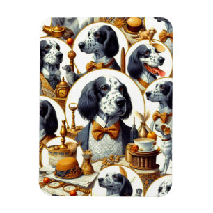 Magnet Flexible Illustration vintage Anglais Setter
