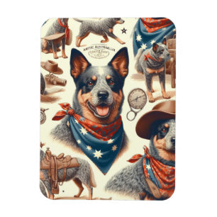 Magnet Flexible Illustration vintage Australian Cattle Dog