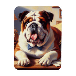 Magnet Flexible Illustration vintage de Bulldog