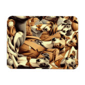 Magnet Flexible Illustration vintage de Greyhound (Horizontal)