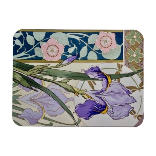 Magnet Flexible Illustration vintage Iris (Horizontal)