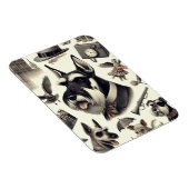 Magnet Flexible Illustration vintage Schnauzer (Côté Droit)