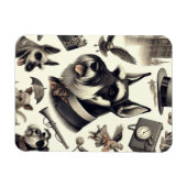 Magnet Flexible Illustration vintage Schnauzer (Horizontal)