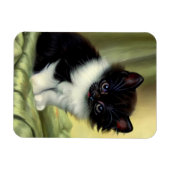 Magnet Flexible Illustration vintage Tuxedo Kitten (Horizontal)
