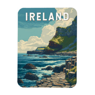 Magnet Flexible Illustration Voyage Irlande Art Vintage