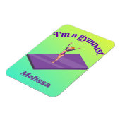 Magnet Flexible I'm A Gymnast - Girl with/ Leotard on Purple Gym M (Côté Gauche)