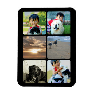 Magnet Flexible Image carrée de cadre de la photo six fait sur