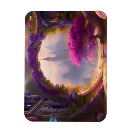 Magnet Flexible Imaginaire cour fleurie (Vertical)