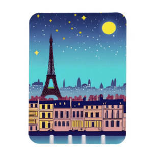 Magnet Flexible Imaginaire Skyline de Paris sous les étoiles