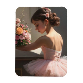 Magnet Flexible Iman con bailarina sujetando ramo de flores