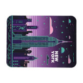 Magnet Flexible Immeuble d'état de l'Empire Vaporwave Lo-Fi des an (Horizontal)