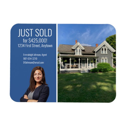 Magnet Flexible Immobilier Direct Mail Modern Blue (Horizontal)