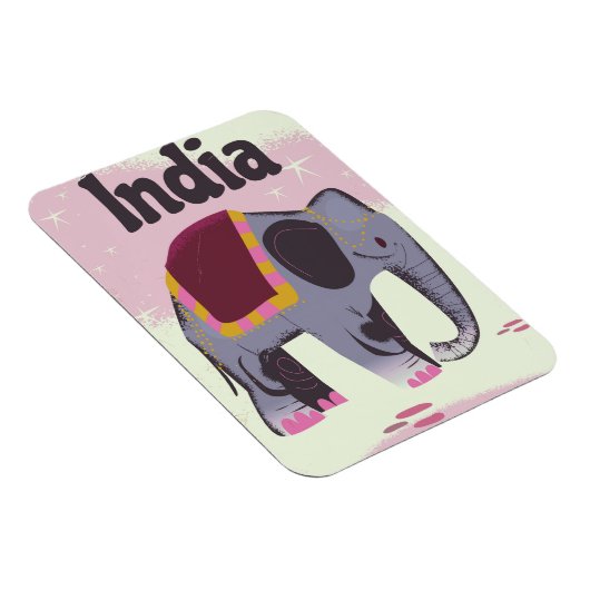 Magnet Flexible Impression d'affiche de voyage d'Indian Elephant. (Côté Droit)