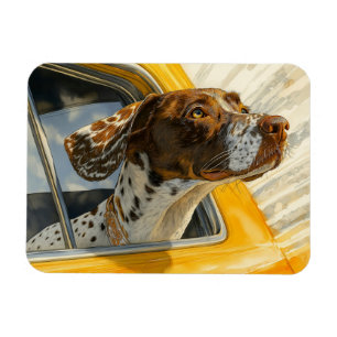 Magnet Flexible Impression d'art Chien Tacheté en Promenade en Voi